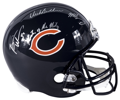 Chicago Bears Multi Signed Monsters of the Midway Replica Helmet With 3 Signatures Including Urlacher, Singletary & Butkus (Schwartz)